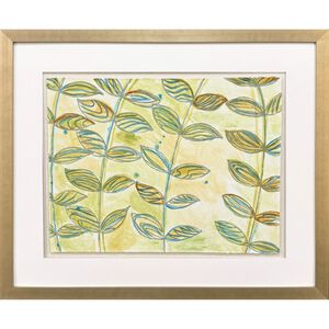 Shimmering Garden I & II Green and Multi and Yellow and Orange Framed Art