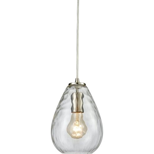 Lagoon 1 Light 6 inch Satin Nickel with Clear Mini Pendant Ceiling Light