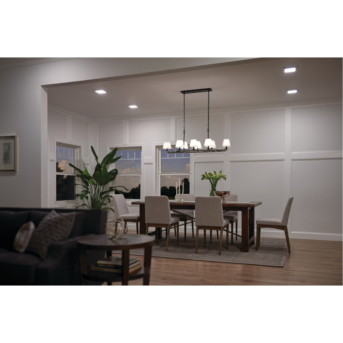 Dancar 8 Light 16 inch Polished Nickel Chandelier Linear (Double) Ceiling Light