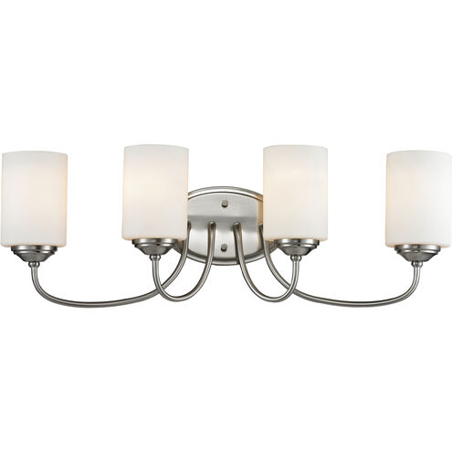 Cardinal 4 Light 27 inch Brushed Nickel Vanity Wall Light