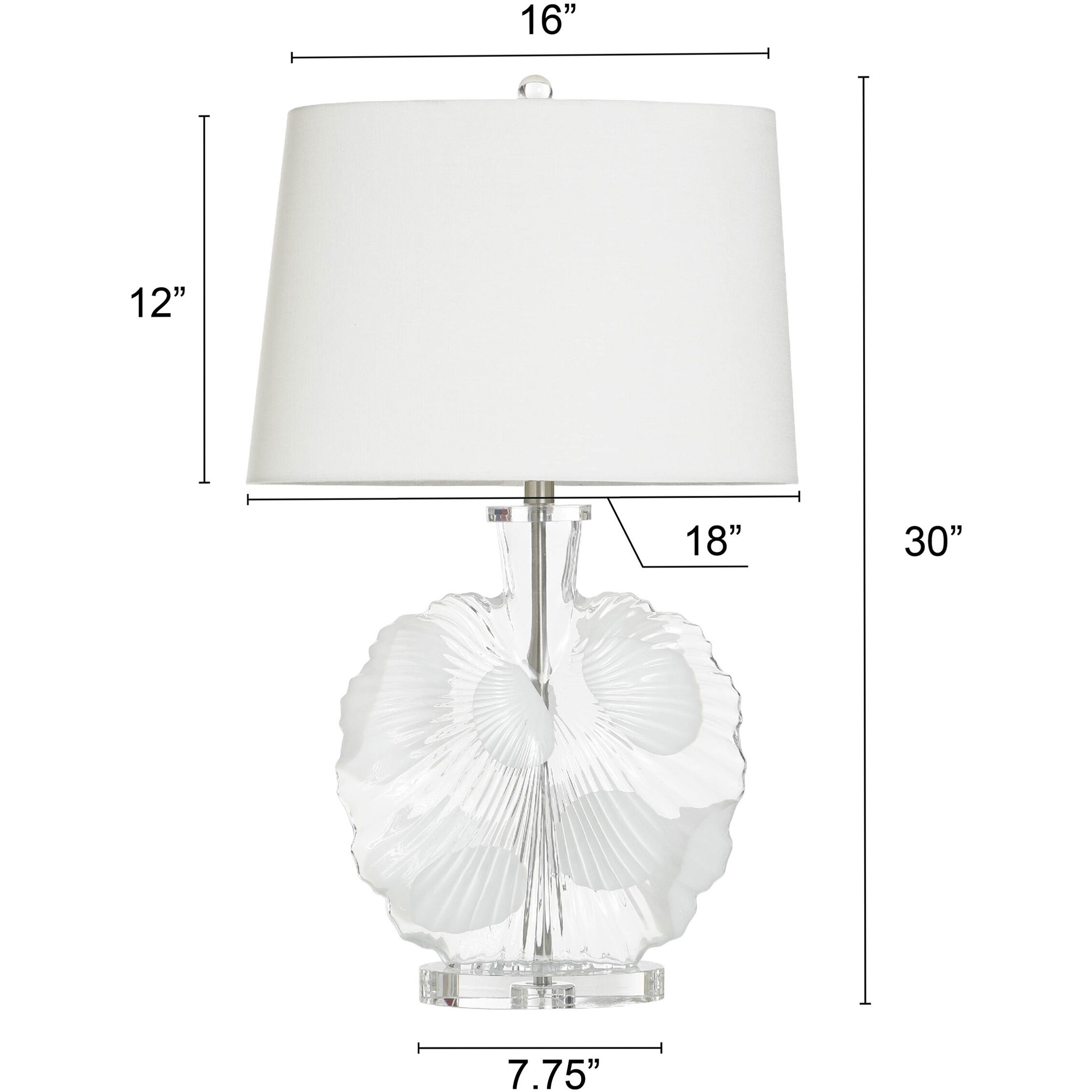 Lily 30 inch 100.00 watt Clear and White Table Lamp Portable Light