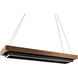 Hustler LED 54 inch Black and Dark Walnut Linear Chandelier Ceiling Light