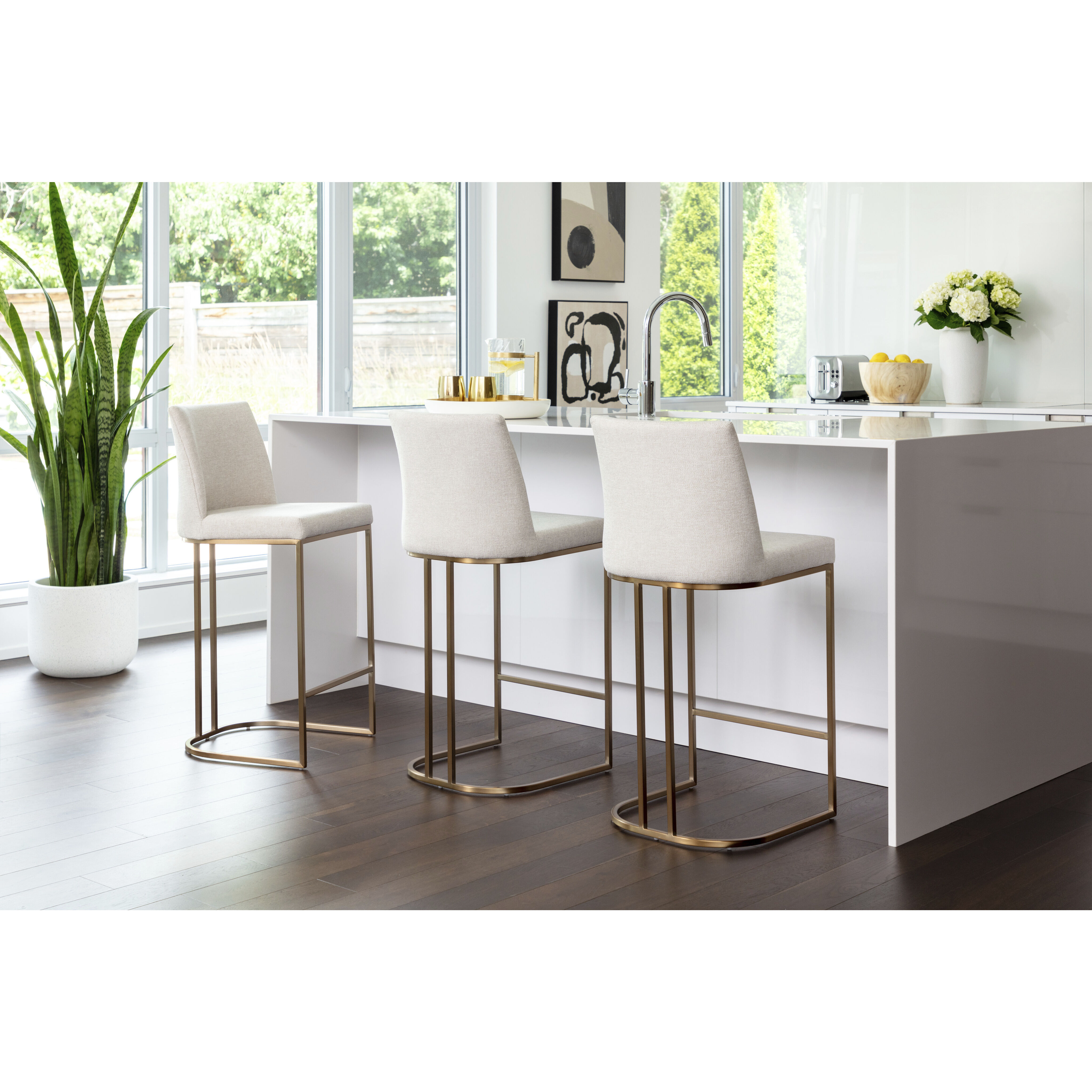 Rayla 37.5 inch Belfast Oatmeal Counter Stool