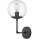 Warby 1 Light 8 inch Black Indoor Wall Sconce Wall Light in Clear
