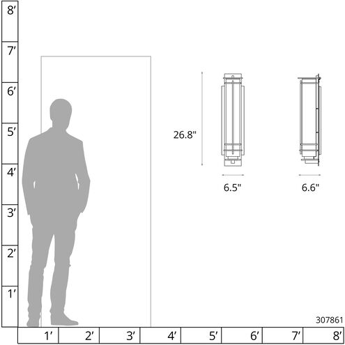 After Hours 1 Light 26.8 inch Coastal Black Outdoor Sconce, Large