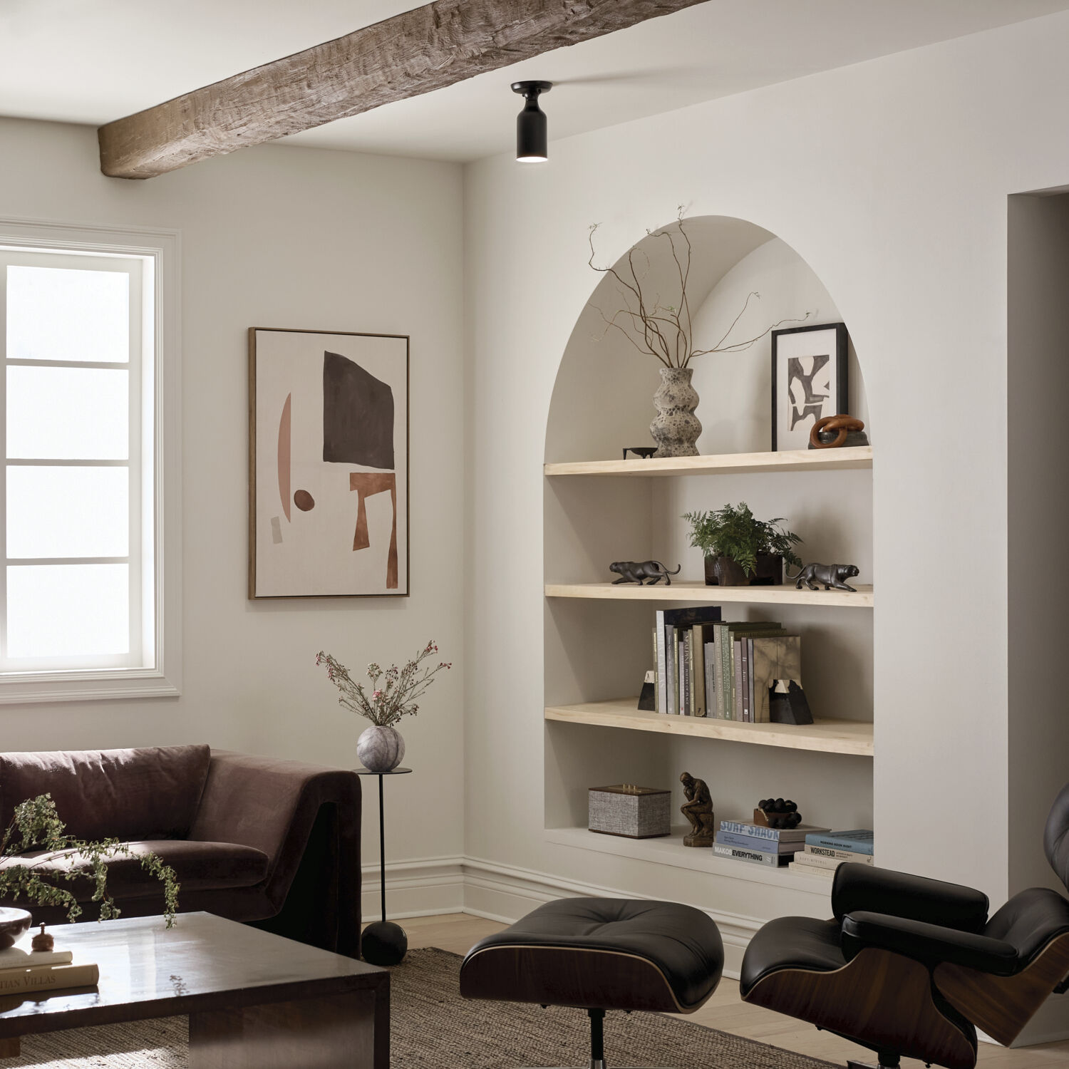 Sisu LED 5 inch Black Semi Flush Mount Ceiling Light