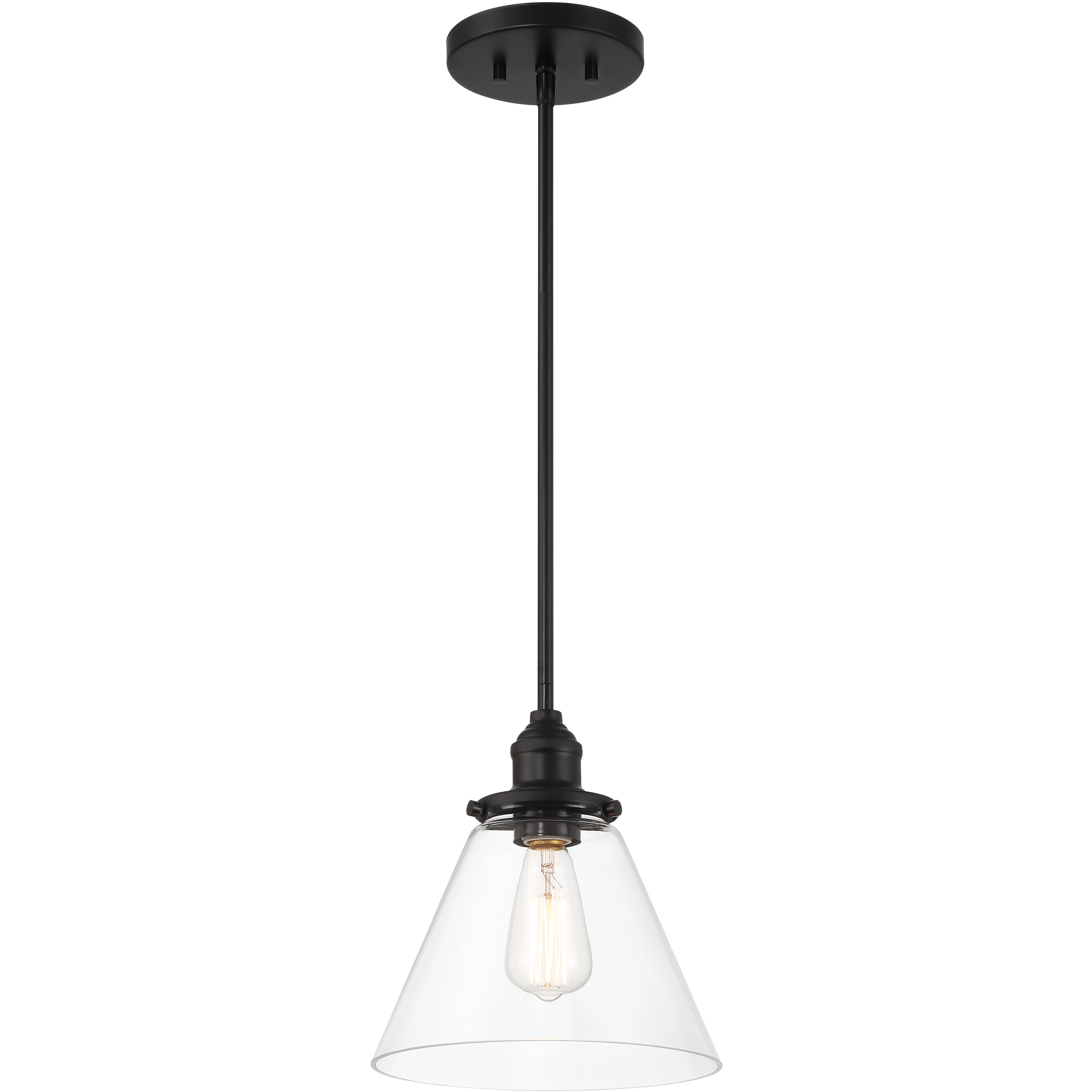 Barwell 1 Light 10 inch Coal Black Mini Pendant Ceiling Light