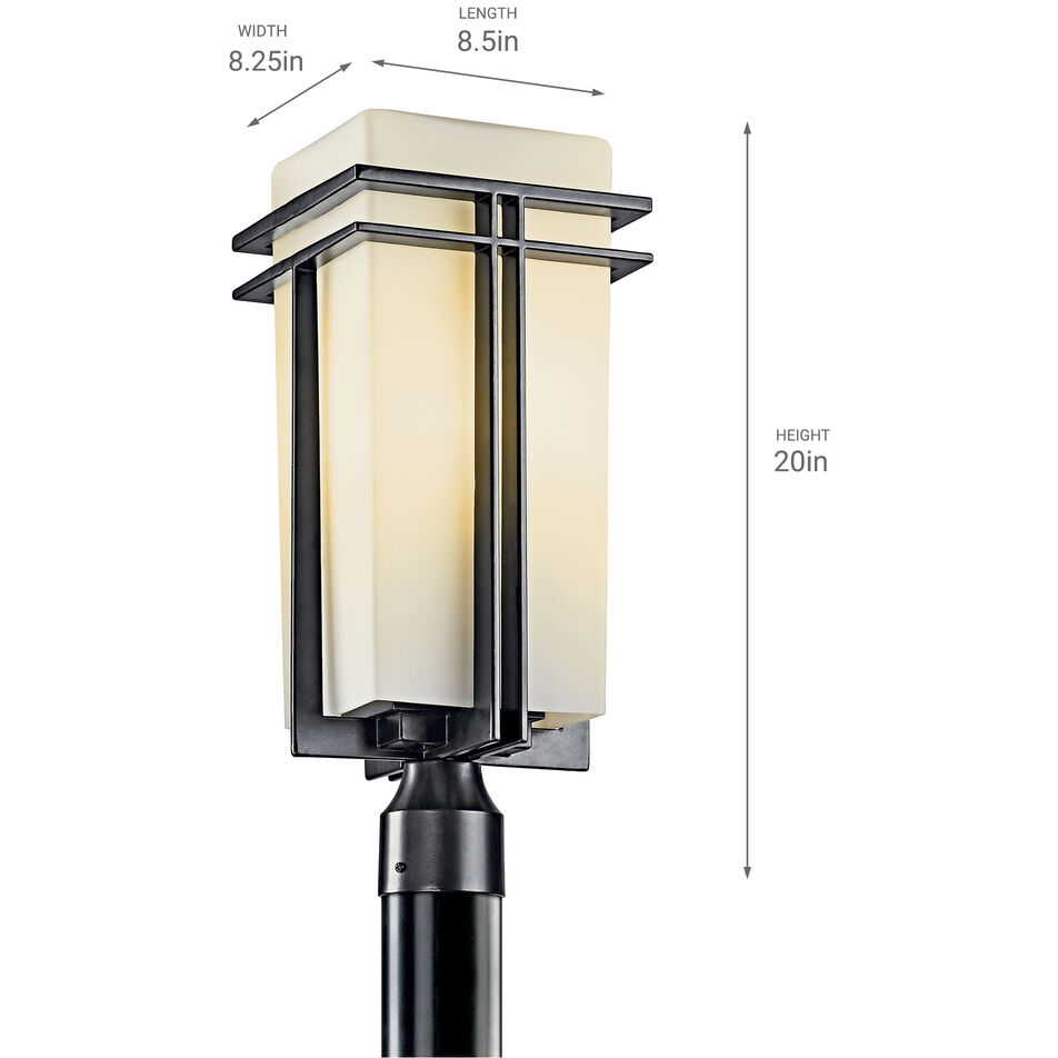 Tremillo 1 Light 20 inch Black Outdoor Post Lantern