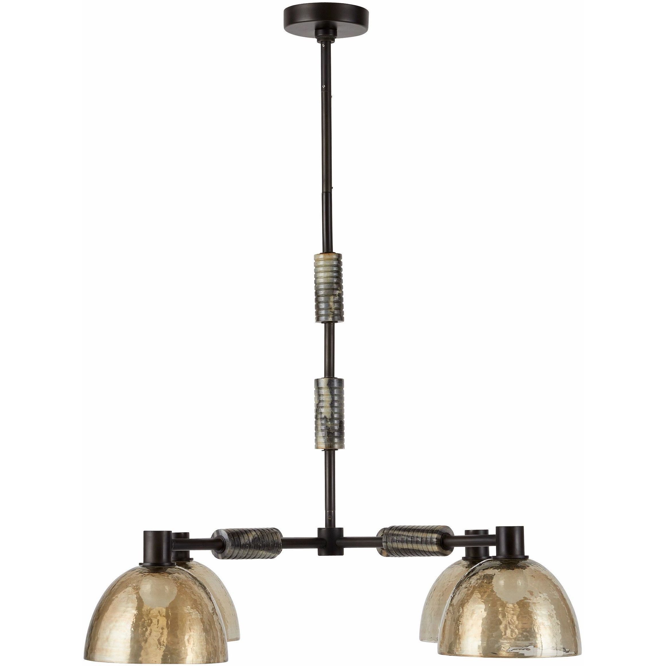Eli 4 Light 34 inch Blackened Iron Chandelier Ceiling Light
