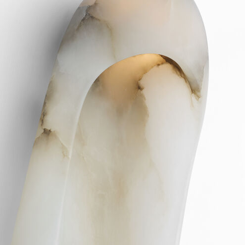 Kelly Wearstler Esculpa LED 6 inch Alabaster and Polished Nickel Elongated Wall Light