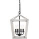 Gage 4 Light 12 inch Weathered White and Black Pendant Ceiling Light