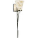 Alabaster Rocks Wall Sconce Wall Light in Polished Chrome, Round Flared, Incandescent