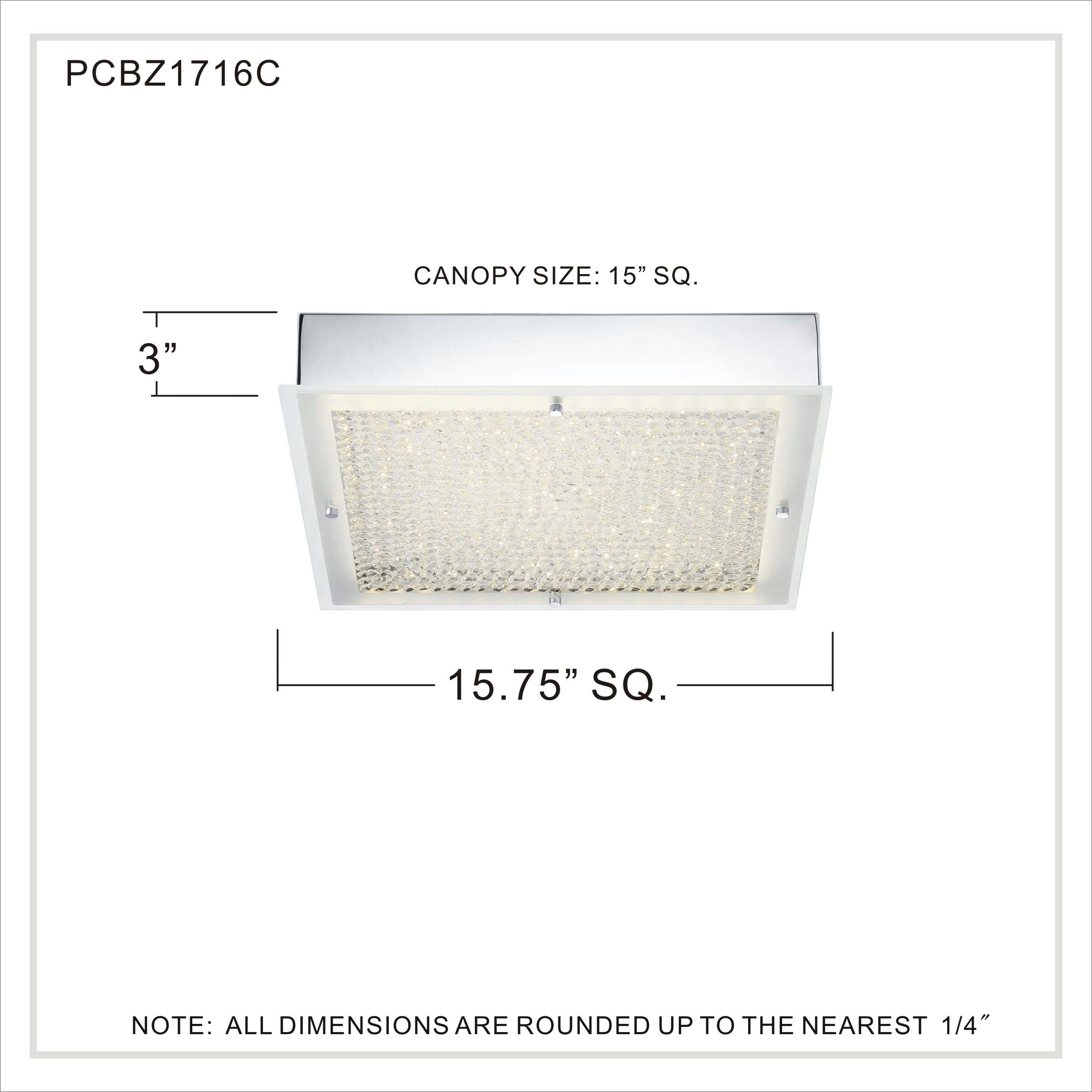 Blaze LED 15.75 inch Polished Chrome Flush Mount Ceiling Light