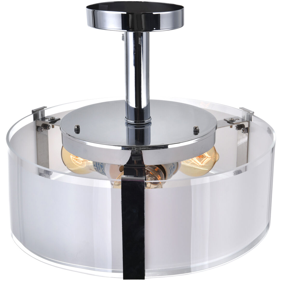 Lucie 3 Light 14 inch Chrome Drum Shade Chandelier Ceiling Light