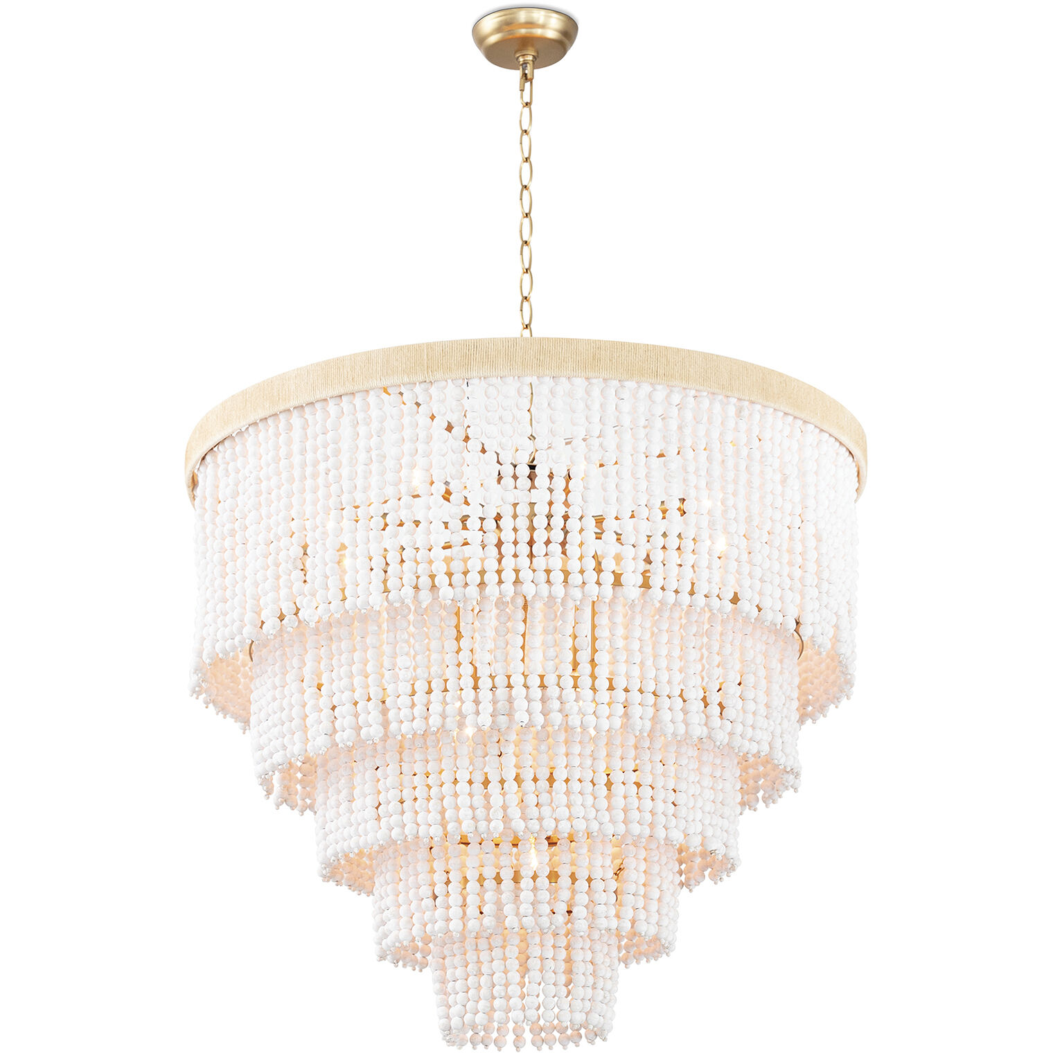 Waterfall 13 Light 32 inch White Chandelier Ceiling Light