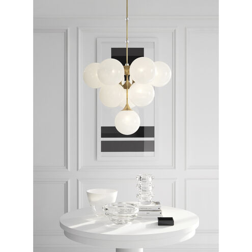Visual Comfort Signature Collection  Visual Comfort ARN5401HAB-WG AERIN  Cristol 10 Light 28 inch Hand-Rubbed Antique Brass Tiered Chandelier  Ceiling Light