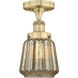 Chatham 1 Light 6.5 inch Brushed Brass Semi-Flush Mount Ceiling Light