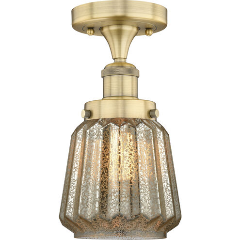 Chatham 1 Light 6.5 inch Brushed Brass Semi-Flush Mount Ceiling Light