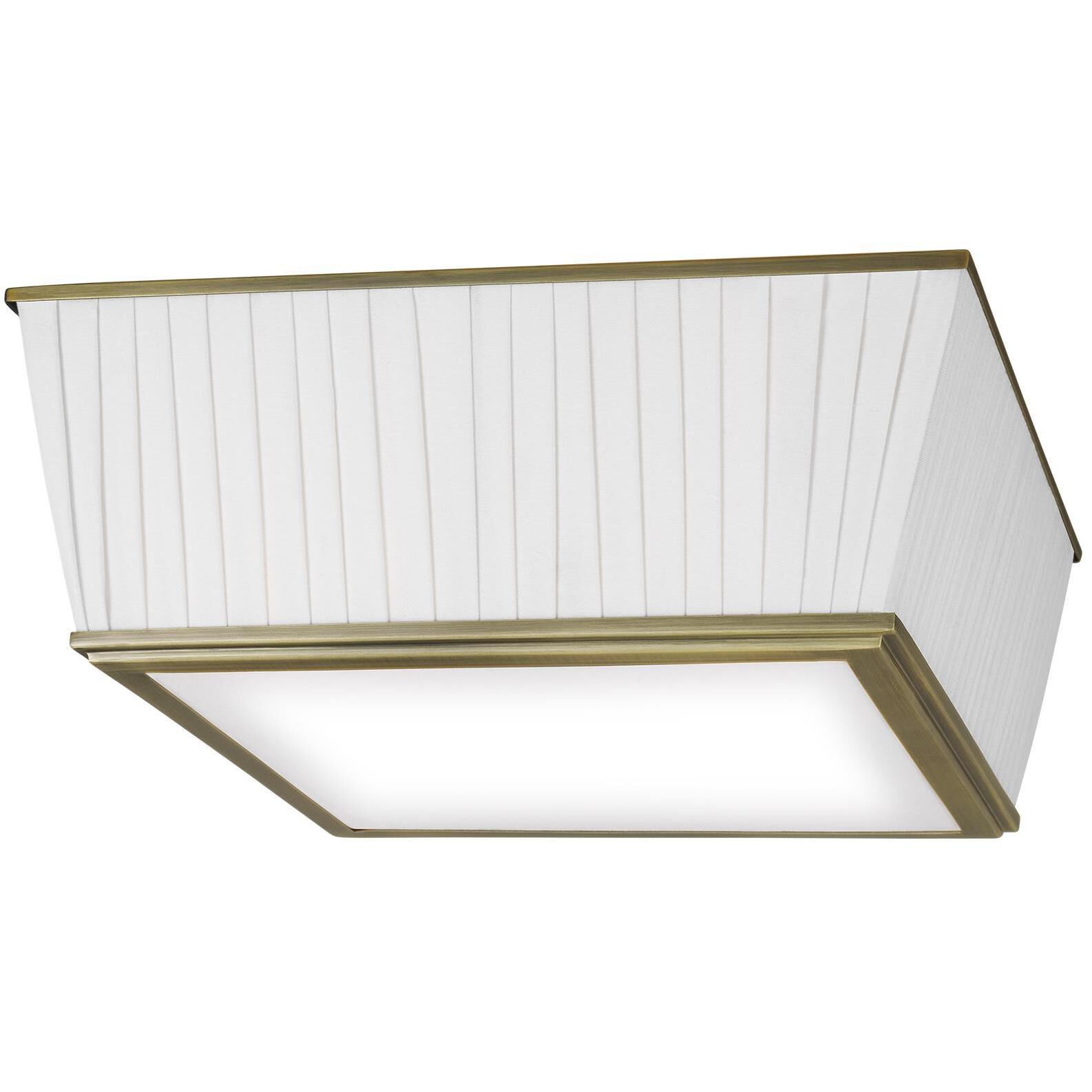 Esther 4 Light 14.25 inch Time Worn Brass Flush Mount Ceiling Light