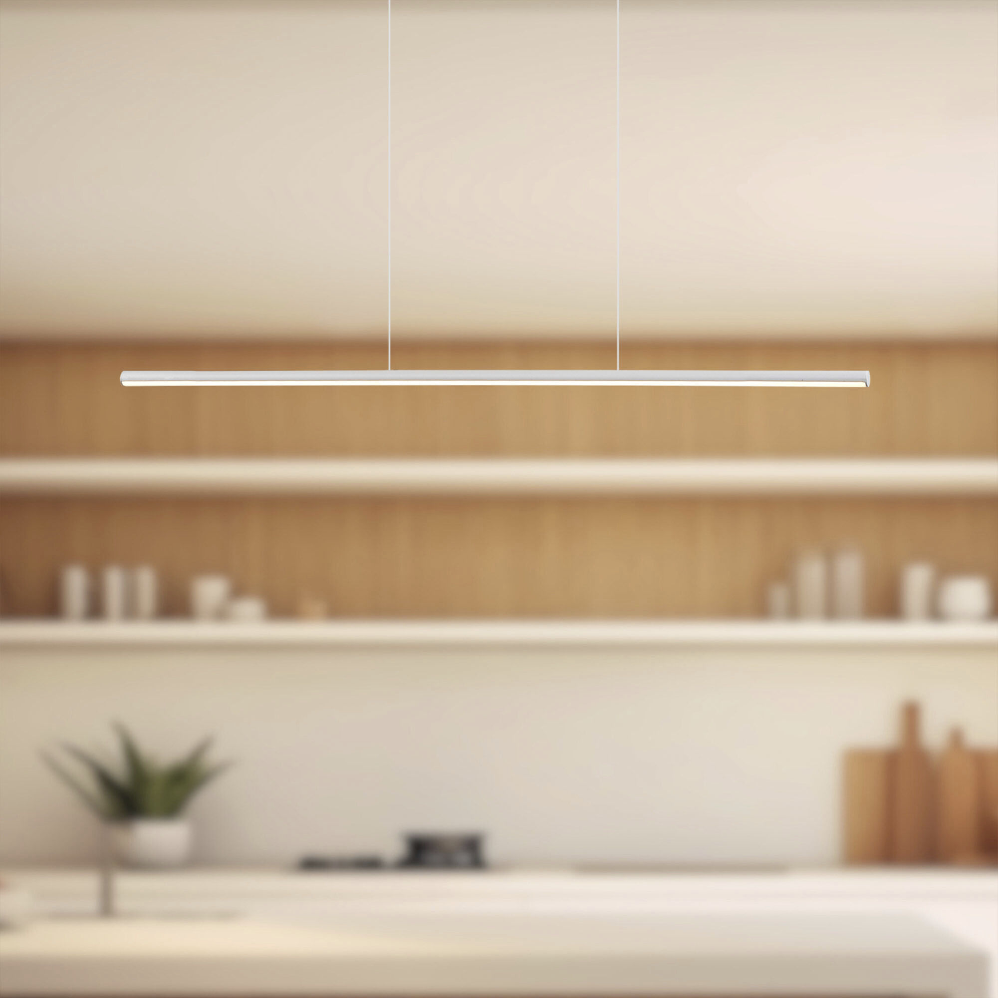 Chute LED 35.5 inch White Linear Pendant Ceiling Light