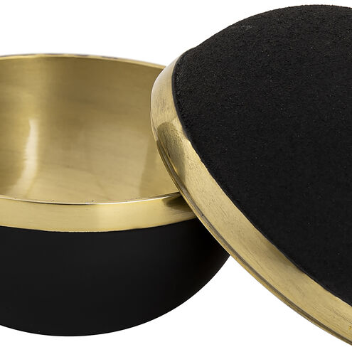 Clemmons 6.25 X 6.25 inch Matte Black and Satin Brass Box