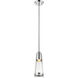 Ethos LED 4.6 inch Chrome Pendant Ceiling Light in Seedy Glass