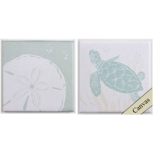 Seaside Style Teal and Turquoise and Pink and Blue Canvas
