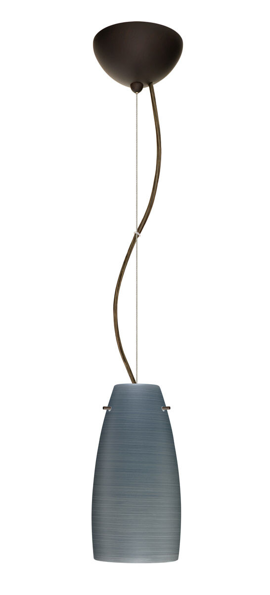 Tao 10 LED Bronze Pendant Ceiling Light in Titan Glass