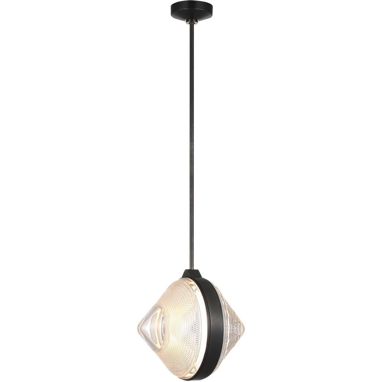Waterford Copper Coast LED 15 inch Bronze Karo and Olive Cut Pendant Ceiling Light