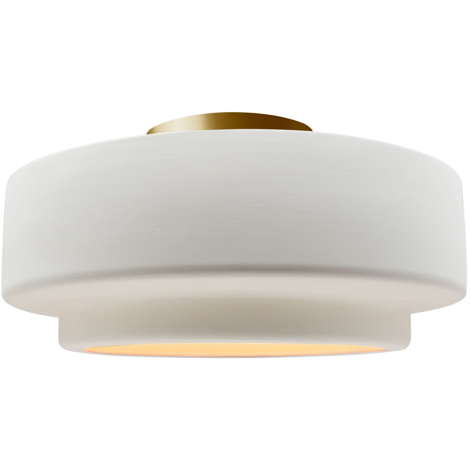 Radiance Collection - Tier LED 12 inch Bisque Semi-Flush Ceiling Light, Form+Finish+Function