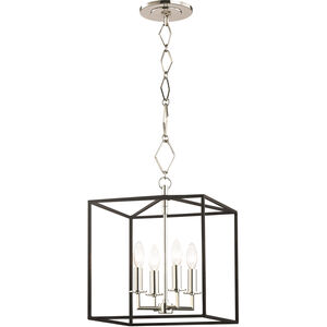 Richie 4 Light 6 inch Polished Nickel and Textured Black Pendant Ceiling Light in Polished Nickel / Black