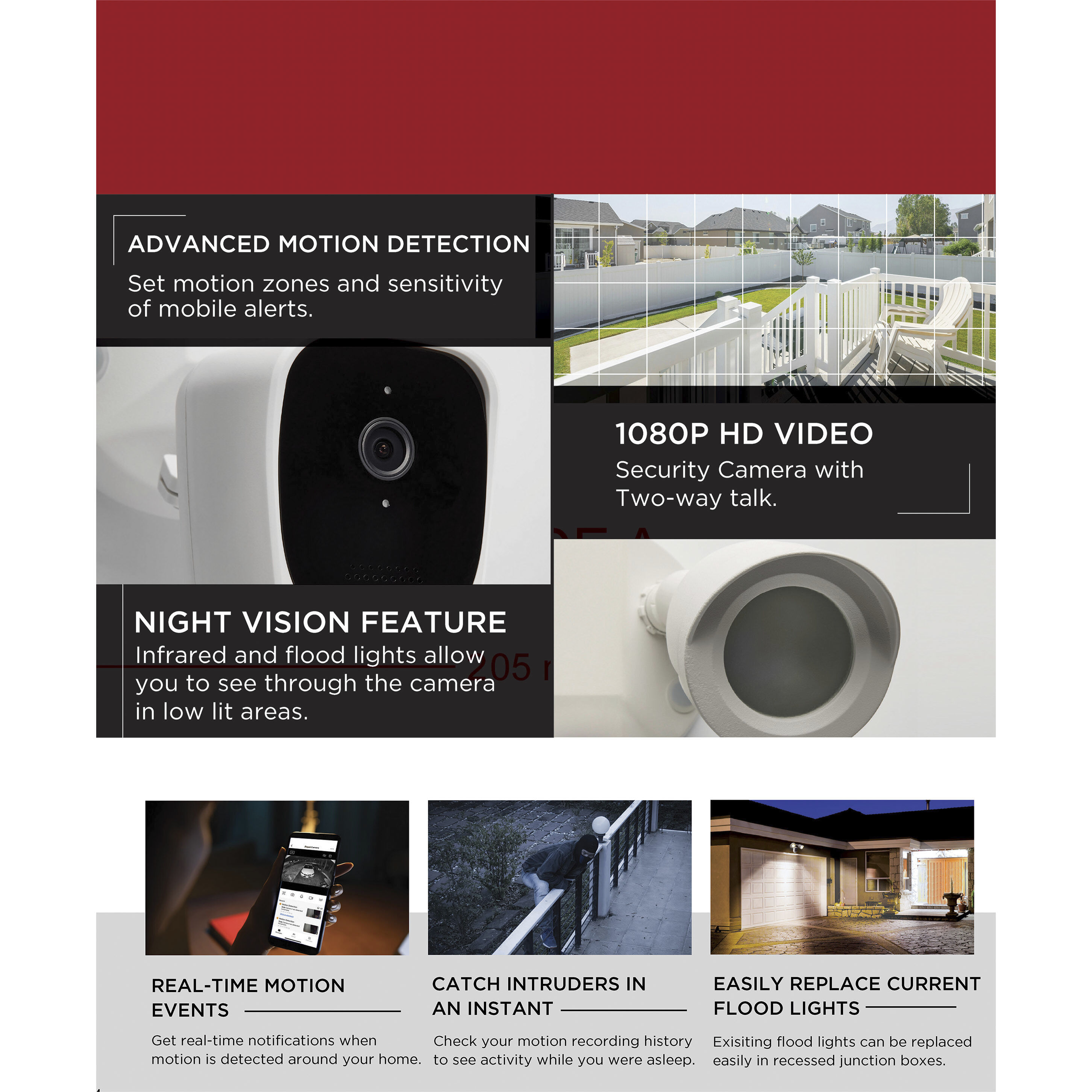 Bullet LED 8 inch White Outdoor Security Camera 