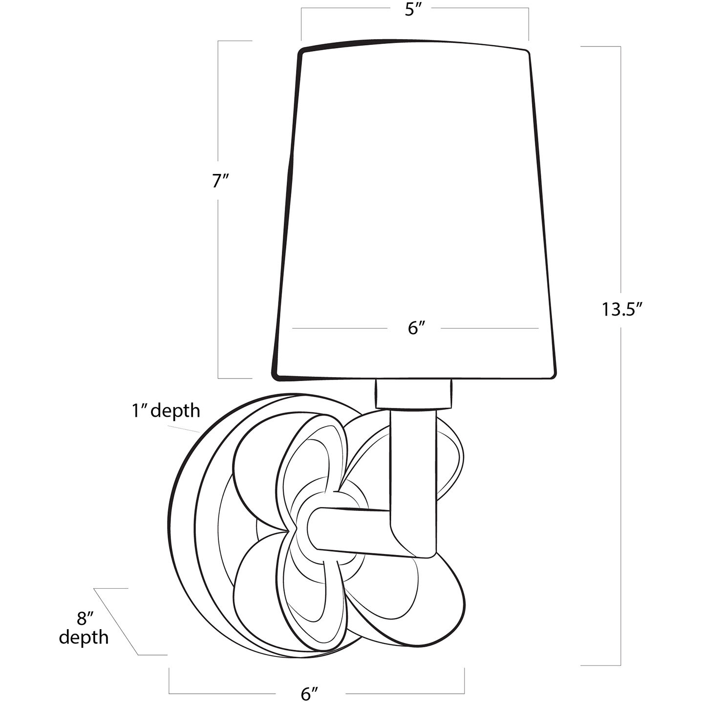 Bella Wall Sconce Wall Light in Natural Brass