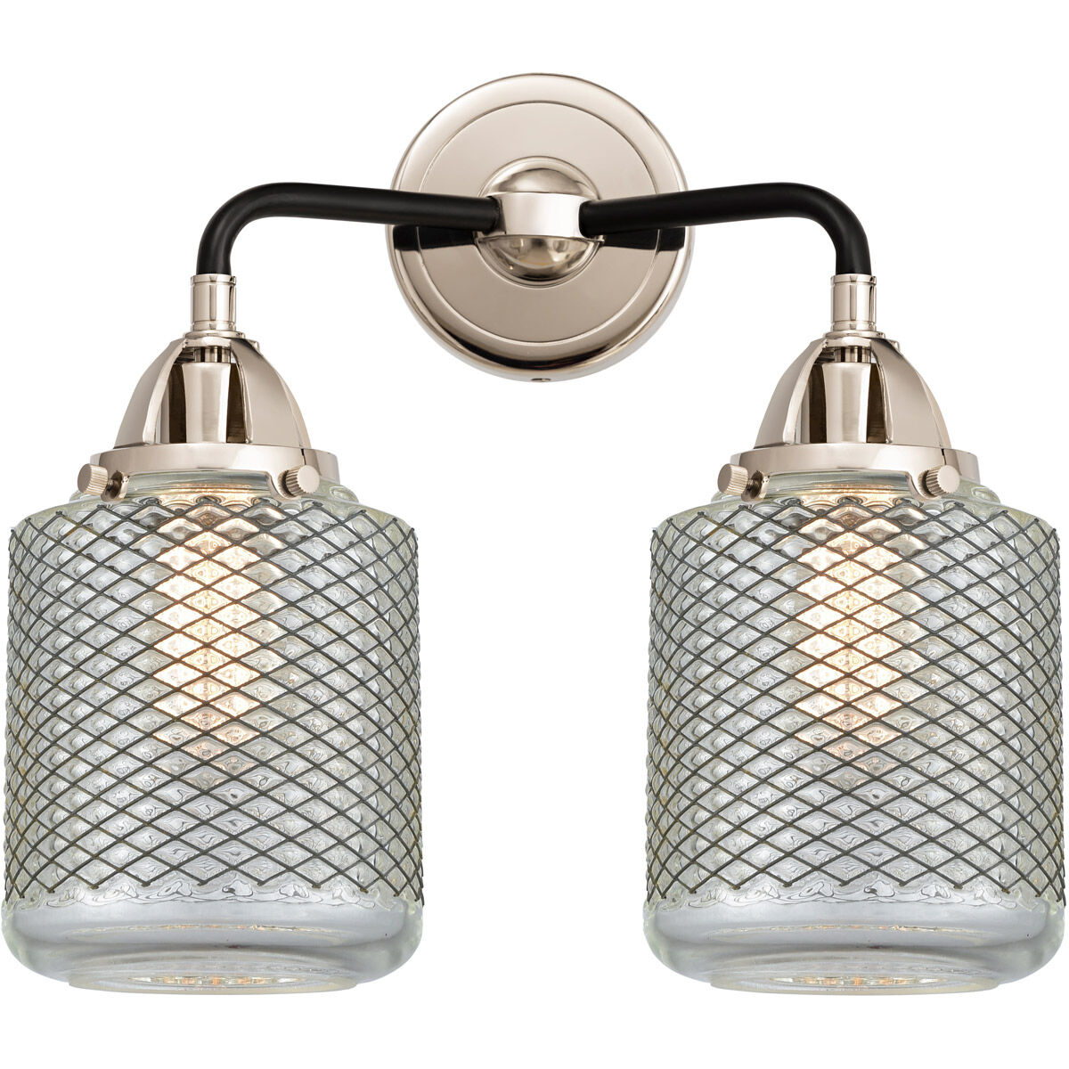 Nouveau 2 Stanton 2 Light 14 inch Black Polished Nickel Bath Vanity Light Wall Light