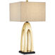 Archway 31.5 inch 150 watt Contemporary Gold Leaf and Black Table Lamp Portable Light