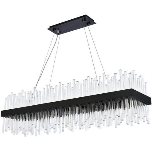 Dallas 28 Light 48 inch Black Linear Chandelier Ceiling Light