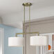 Meridian 2 Light 35 inch Antique Brass Linear Chandelier Ceiling Light, Large