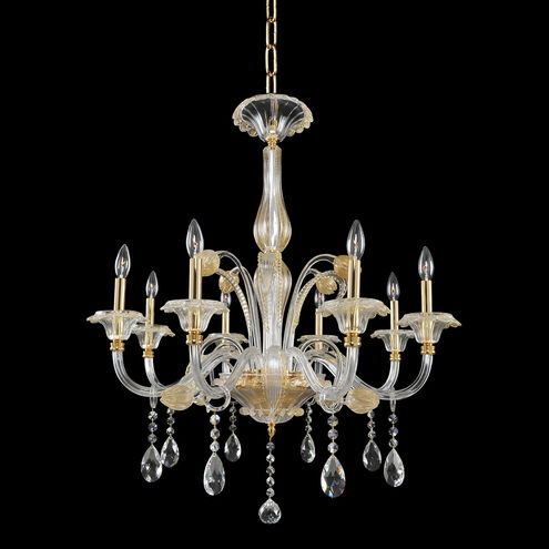 La Rosa 8 Light 32 inch 24K Gold Chandelier Ceiling Light