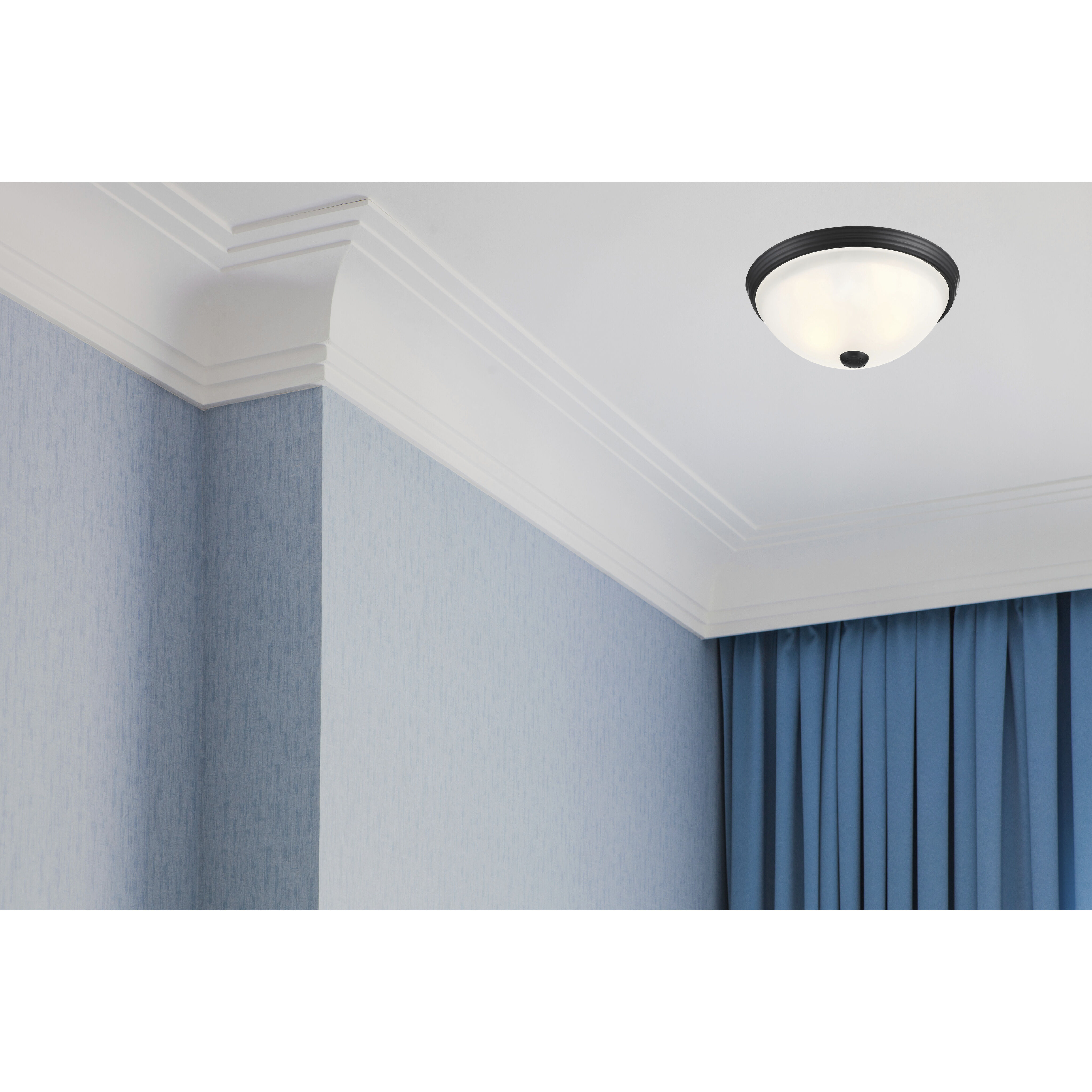 Stella 2 Light 13 inch Black Flush Mount Ceiling Light, Essentials
