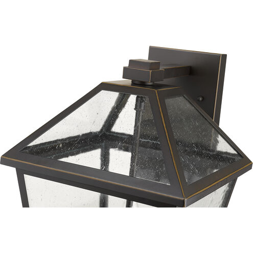 Talbot 3 Light 17.5 inch Oil Rubbed Bronze Outdoor Wall Light in Seedy Glass