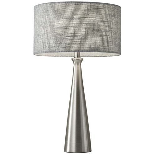Linda 22 inch 100.00 watt Table Lamp Portable Light in Brushed Steel