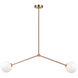 Novo 2 Light 5.88 inch Aged Gold Brass Pendant Ceiling Light in Aged Gold Brass and Opal Glass