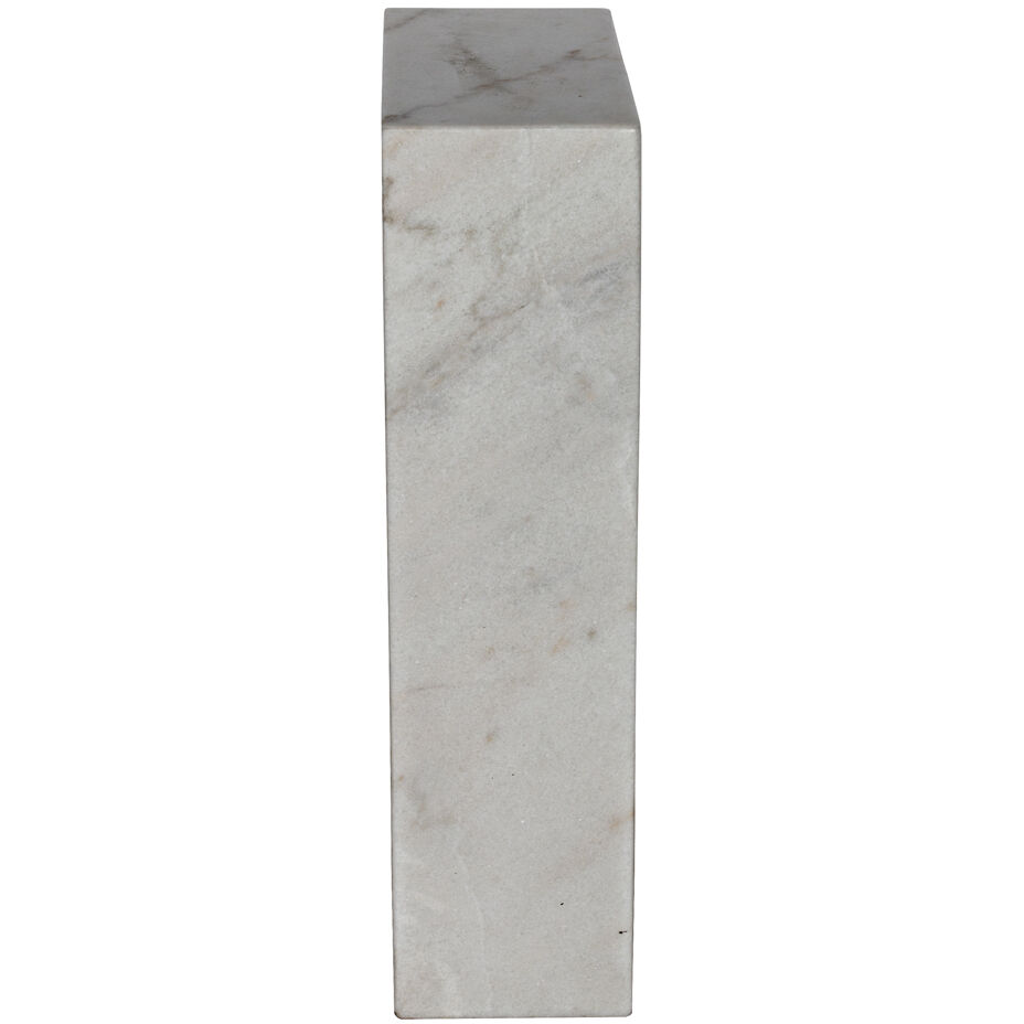 Aero 30 X 17.5 inch White Marble Side Table