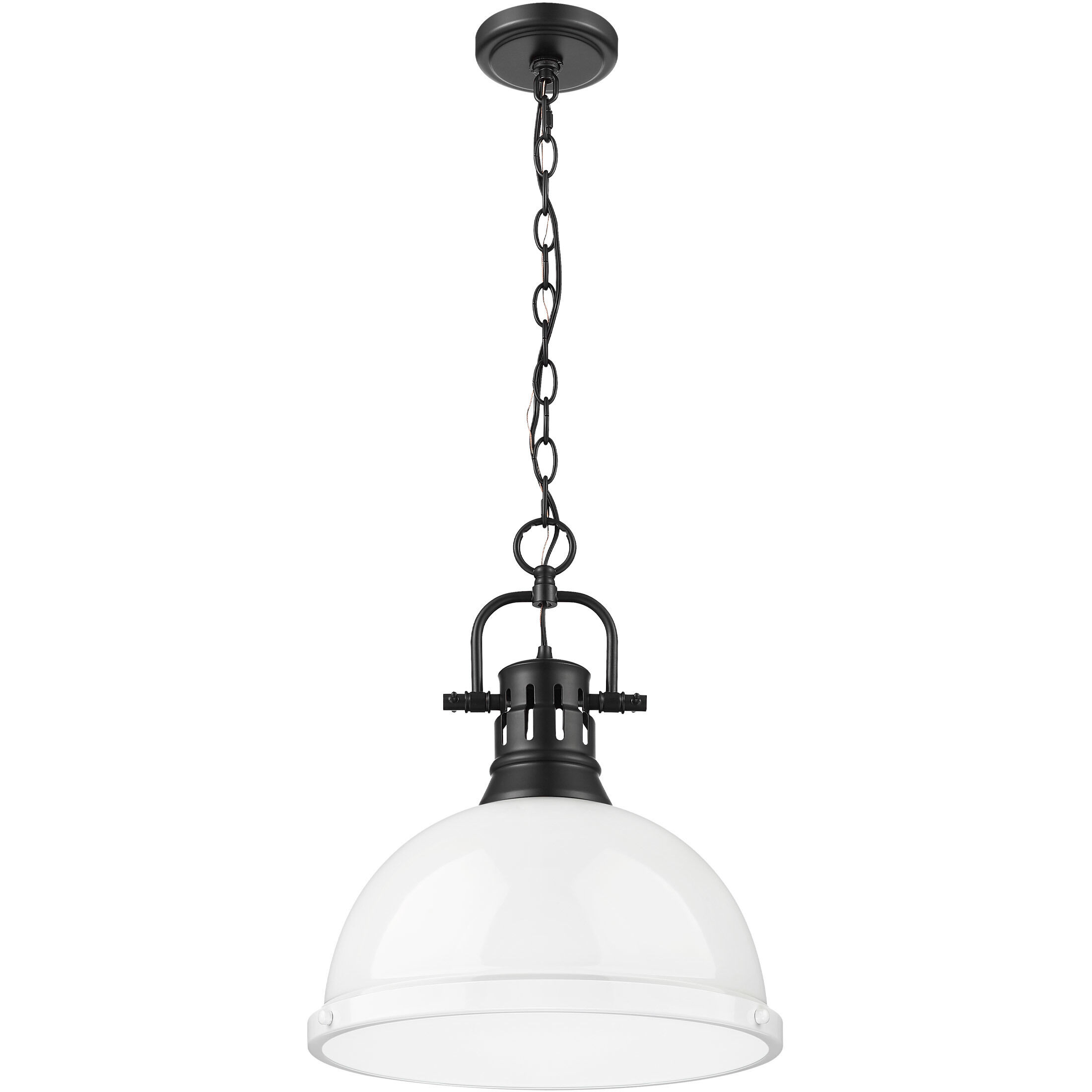 Yep Duncan 1 Light 14 inch Matte Black Pendant Ceiling Light in White, Large