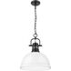 Yep Duncan 1 Light 14 inch Matte Black Pendant Ceiling Light in White, Large