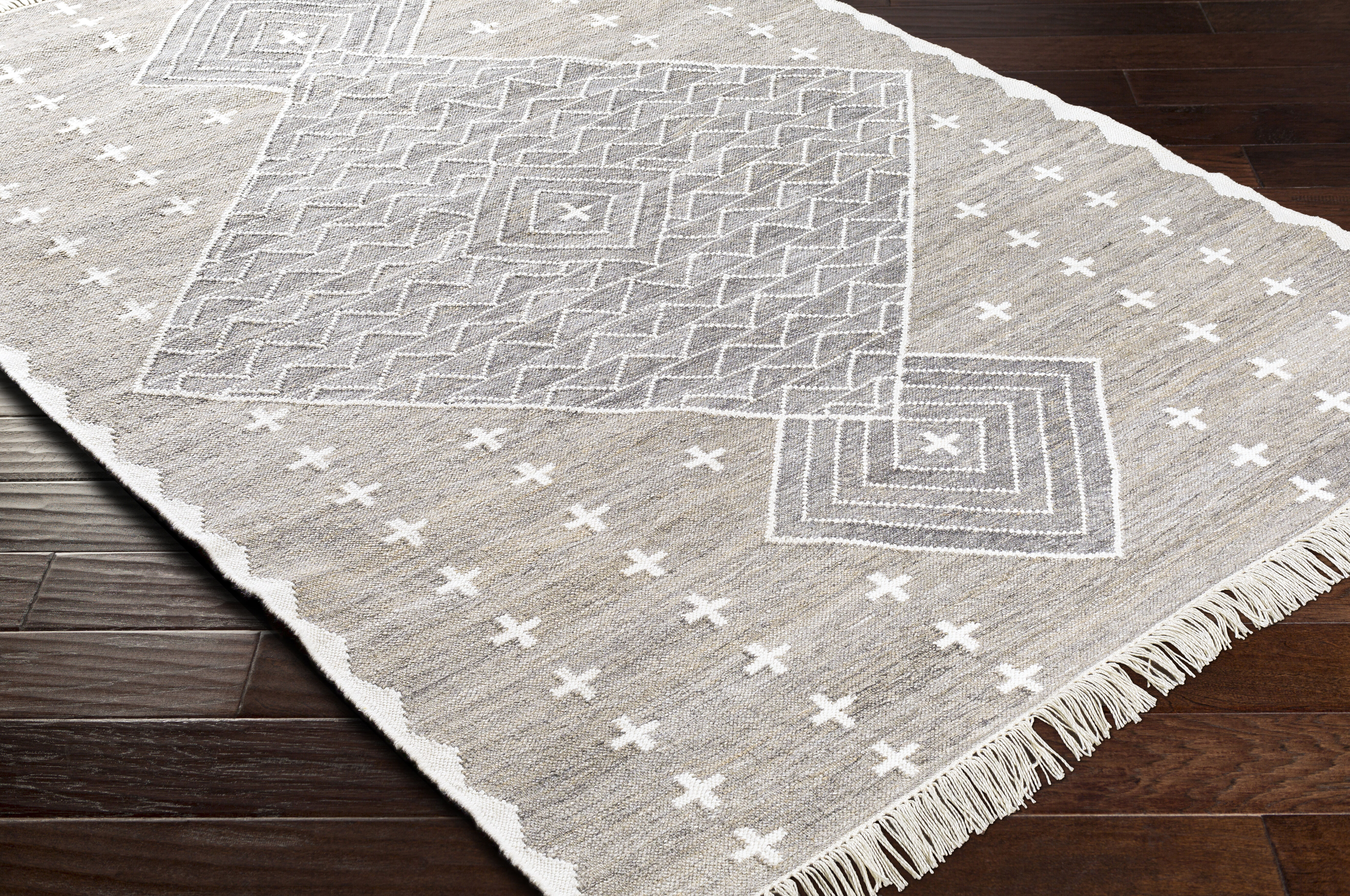 Bursa 90 X 60 inch Gray Rug in 5 x 8, Rectangle