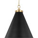C&M by Chapman & Myers Wellfleet 1 Light 19.5 inch Midnight Black and Burnished Brass Pendant Ceiling Light in Midnight Black / Burnished Brass