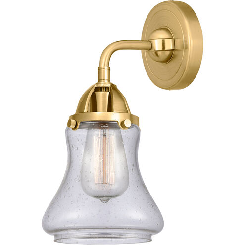 Nouveau 2 Bellmont 1 Light 6 inch Satin Gold Sconce Wall Light in Seedy Glass