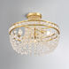 Seville 3 Light 16.5 inch Aged Brass Semi Flush Ceiling Light