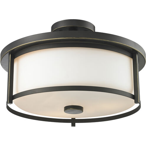 Savannah 3 Light 15.75 inch Olde Bronze Semi Flush Mount Ceiling Light in 8.1